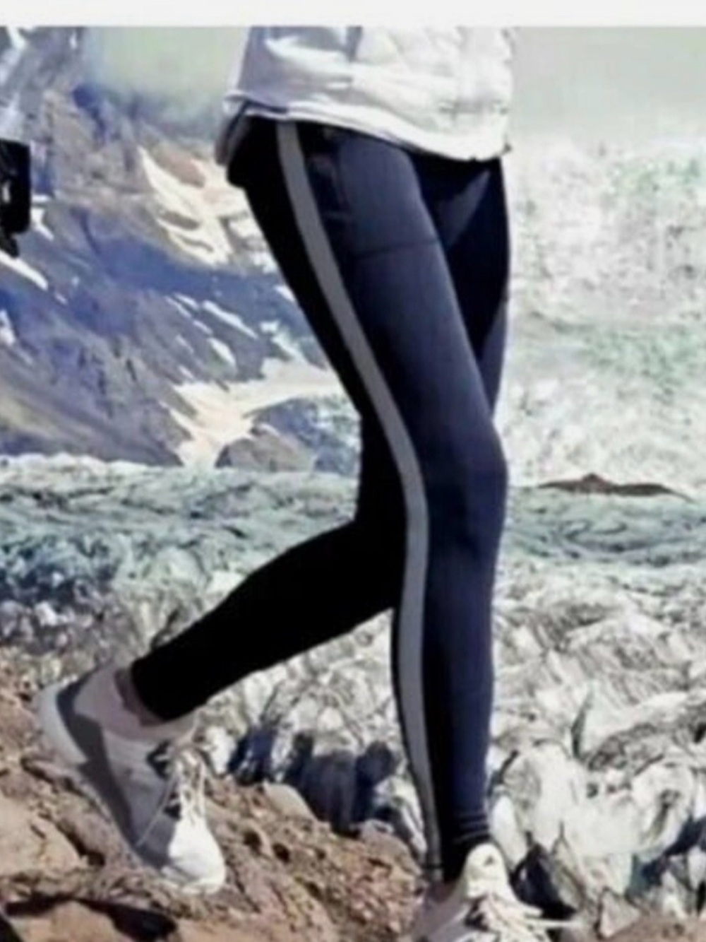 New Athleta Street To Summit Pant Women's XS Navy white stripe Down Side fleece